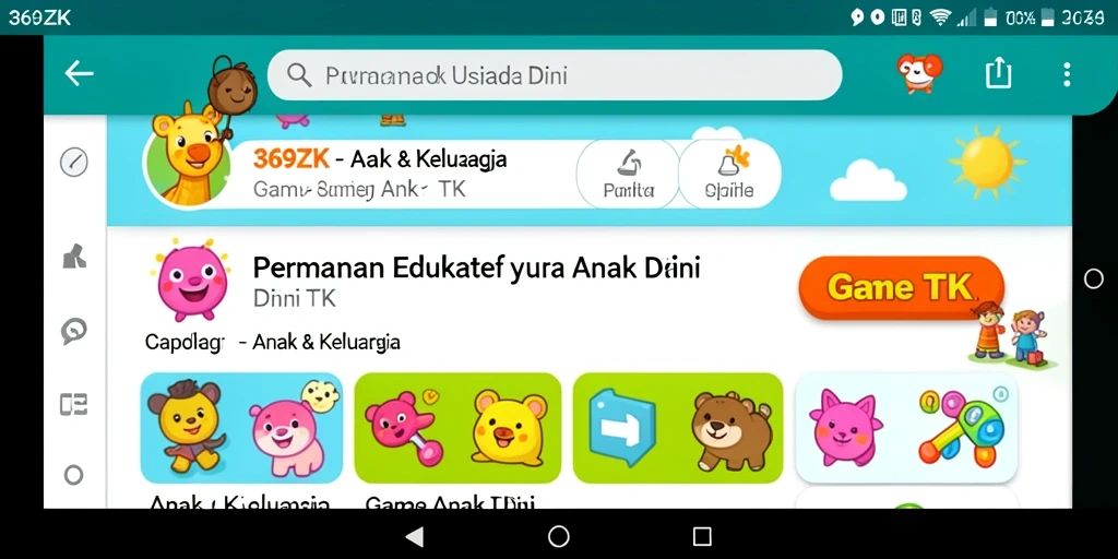 Tampilan antarmuka permainan edukatif yang menyenangkan untuk anak-anak.