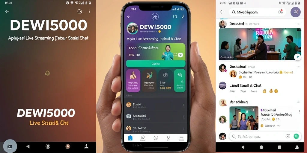 Tampilan antarmuka DEWI5000 dengan fungsi Live Streaming yang menarik.