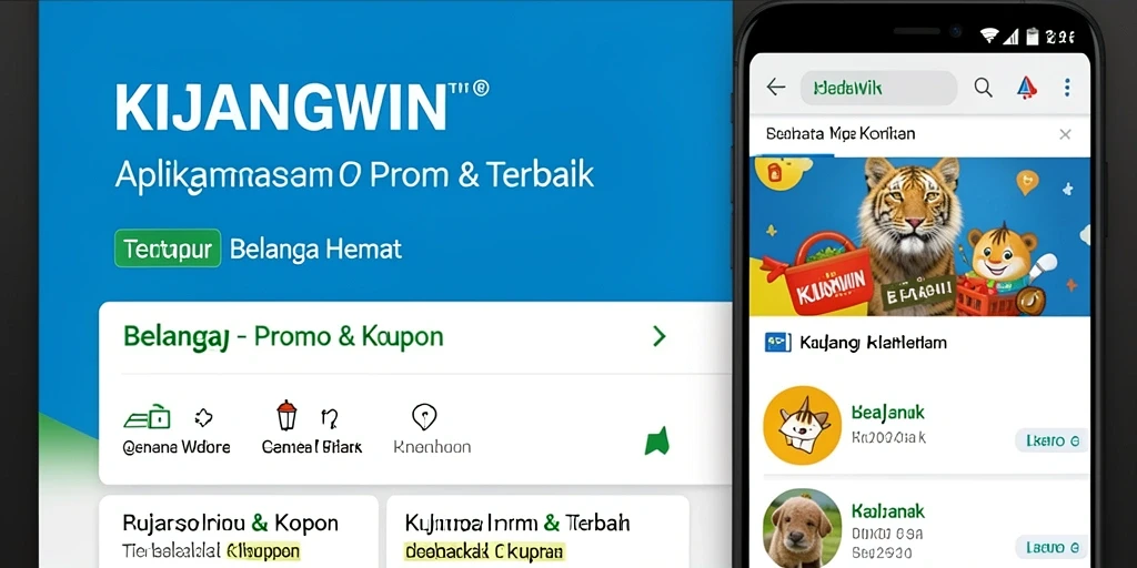 Tampilan antarmuka <strong>KIJANGWIN</strong> menampilkan berbagai kupon dan promo menarik.