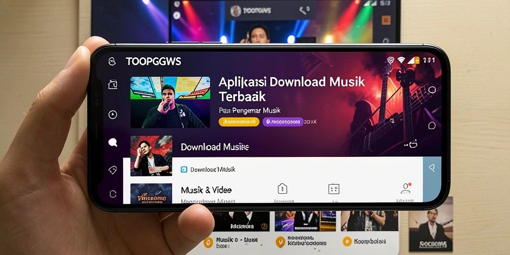 Antarmuka TOOPGWS yang menarik dan fungsional untuk Download Musik.