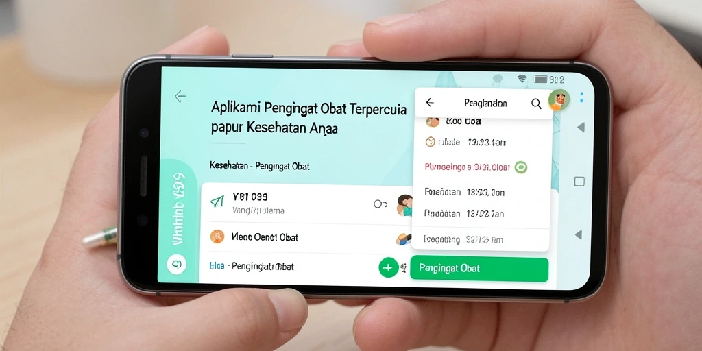 Antarmuka pengguna V89 menampilkan pengingat dosis obat yang jelas.