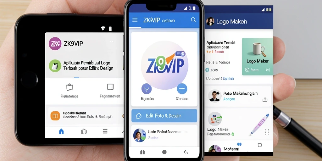 Tampilan antarmuka aplikasi ZK9VIP untuk pembuatan logo yang intuitif.